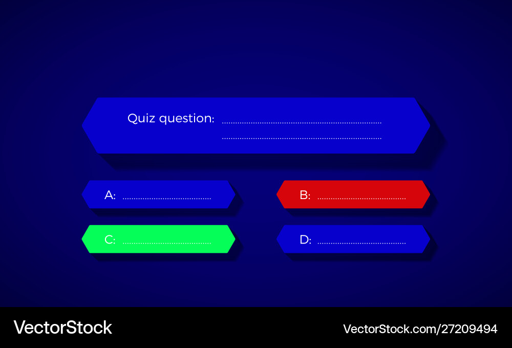 Design quiz in blue color question and four Design quiz in blue color question and four vector image