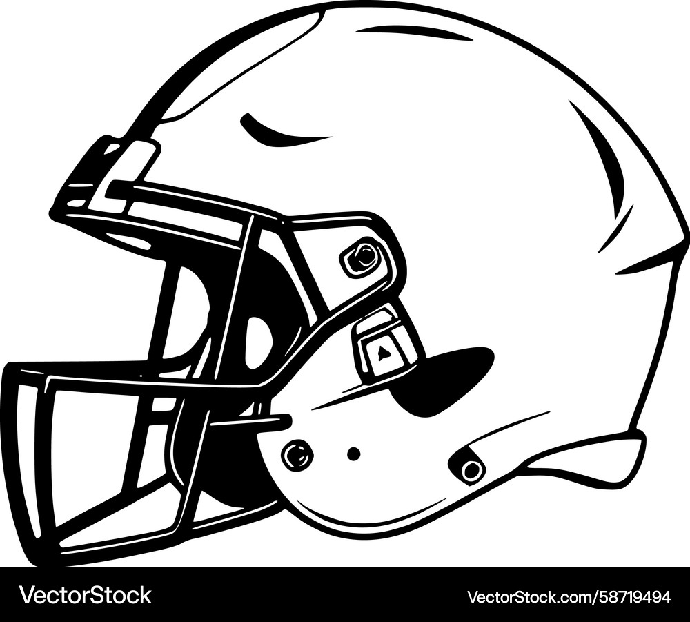 Football helmet silhouette – Royalty-Free Vector | VectorStock, image size:1000x901