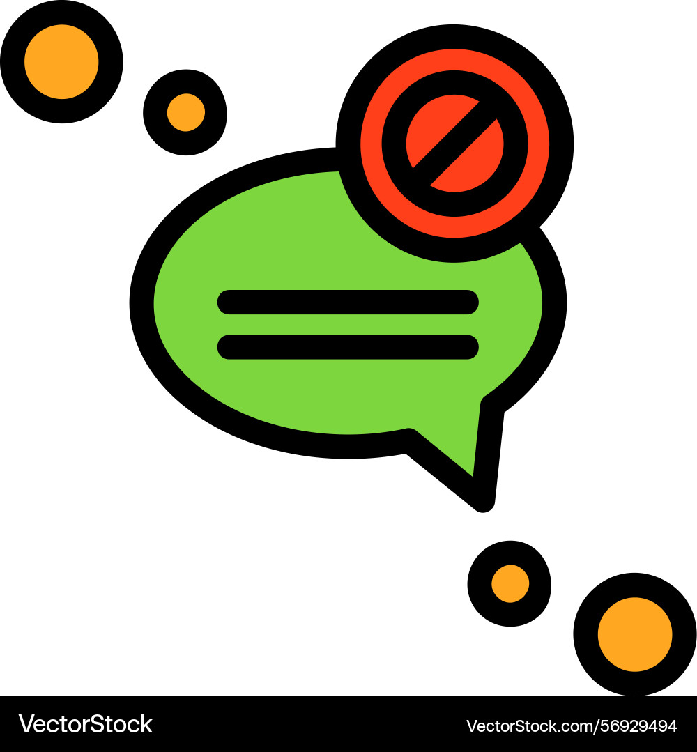 Message blocked line filled style icon design vector image