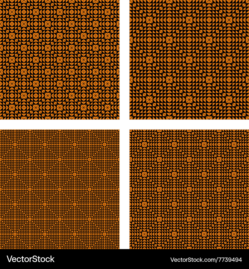 Orange triangle pattern set Vector Image