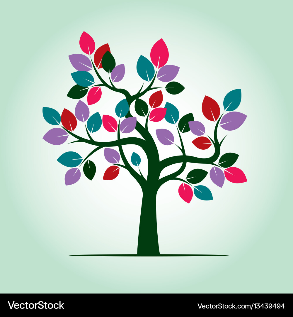 Tree with color leafs vector image