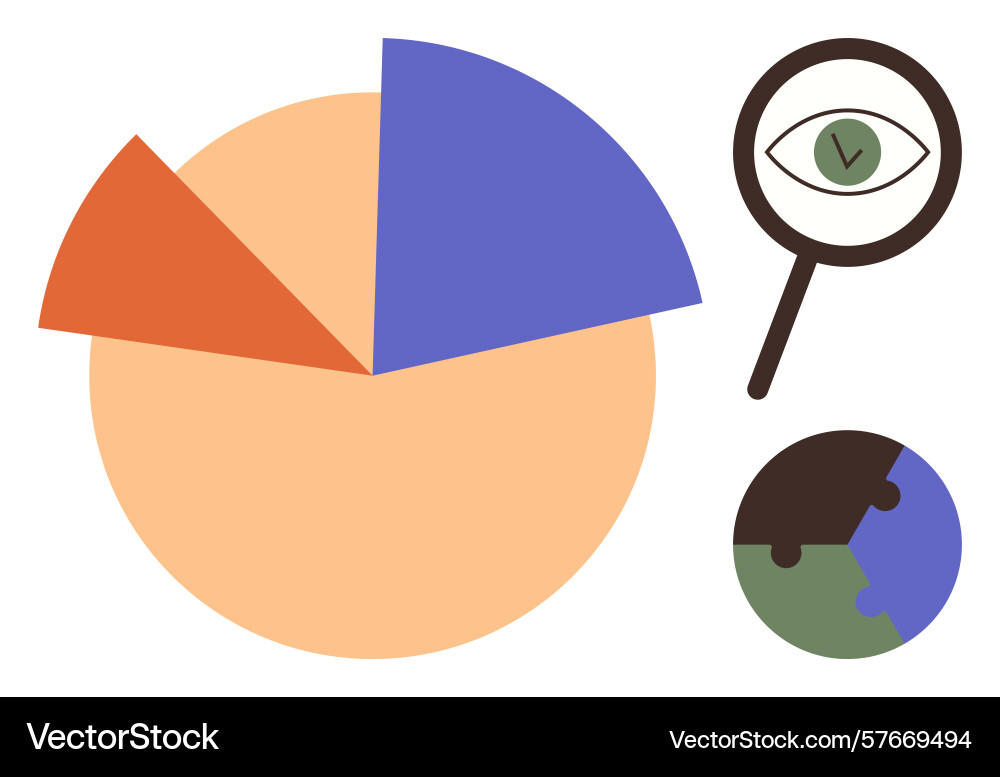 Visualizing data insights through pie chart Visualizing data insights through pie chart vector image