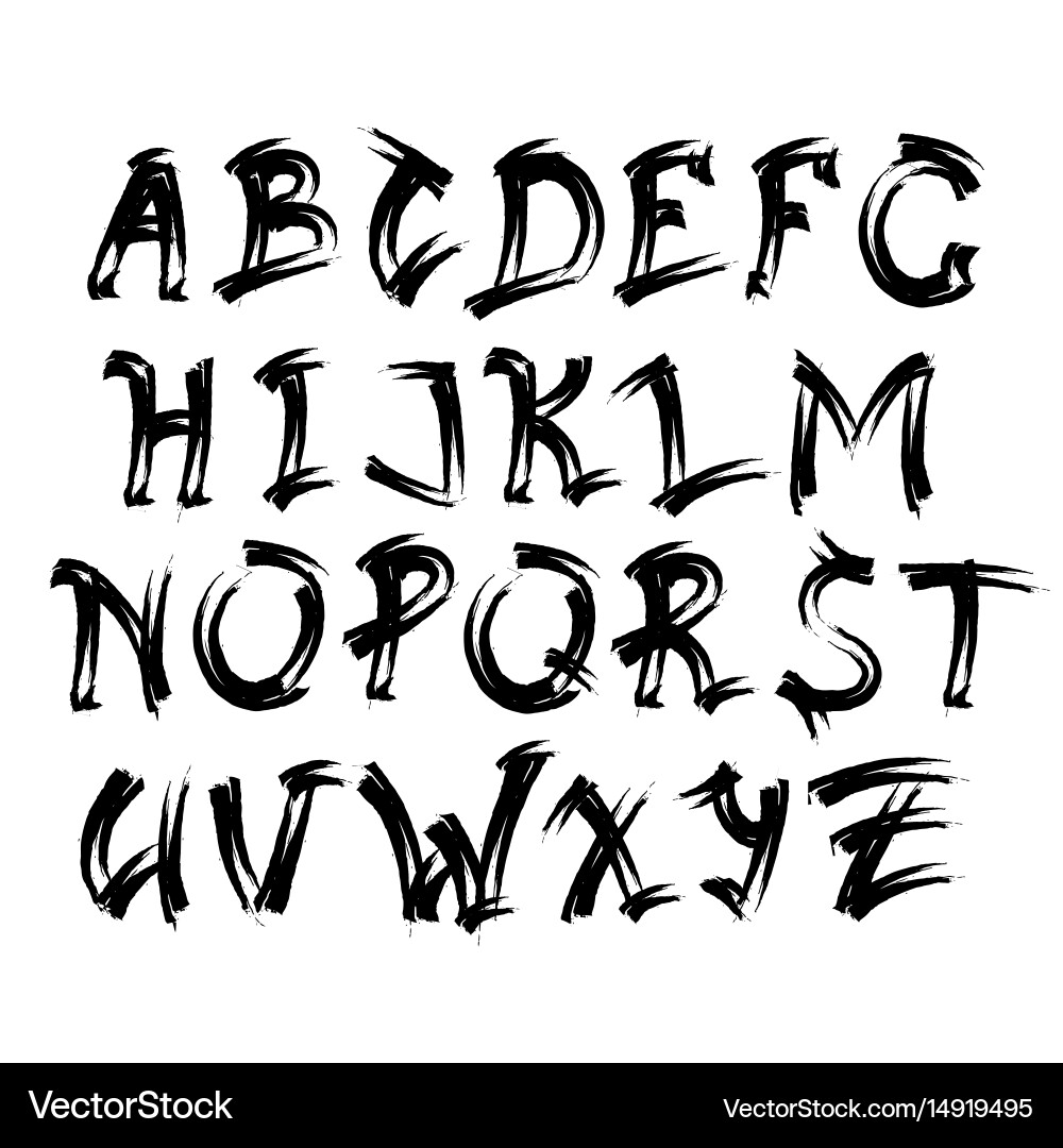 Alphabet letters collection text lettering set Vector Image