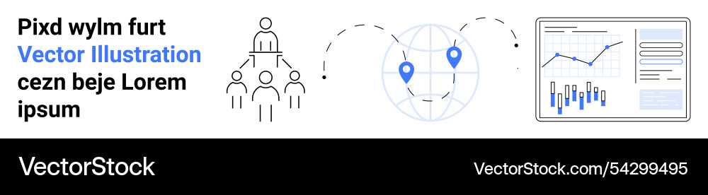 Business networking and data analysis with global Business networking and data analysis with global vector image