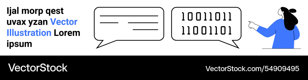 Communication concept with binary code Communication concept with binary code Vector Image