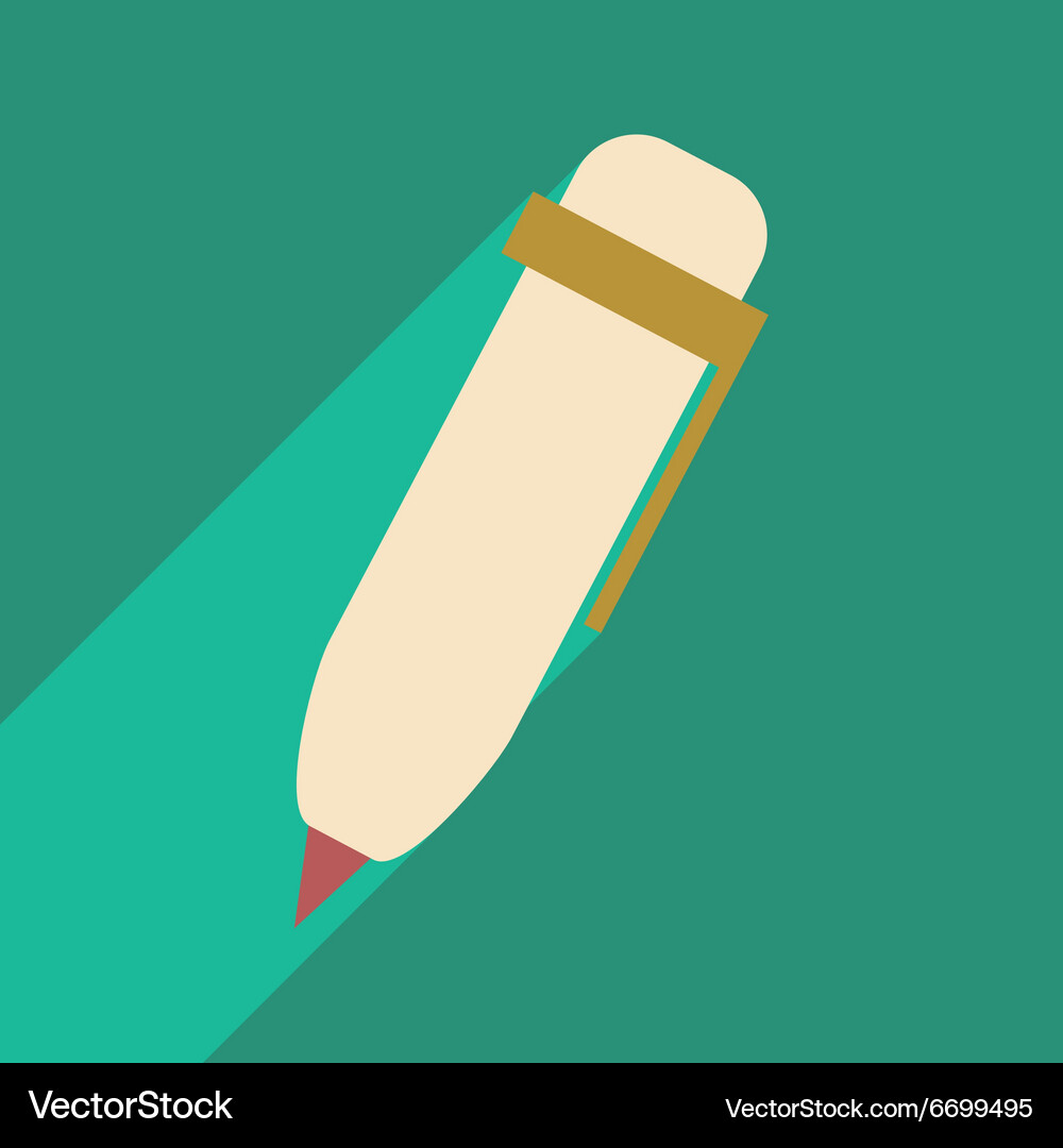 Flat with shadow icon and mobile application pen Vector Image