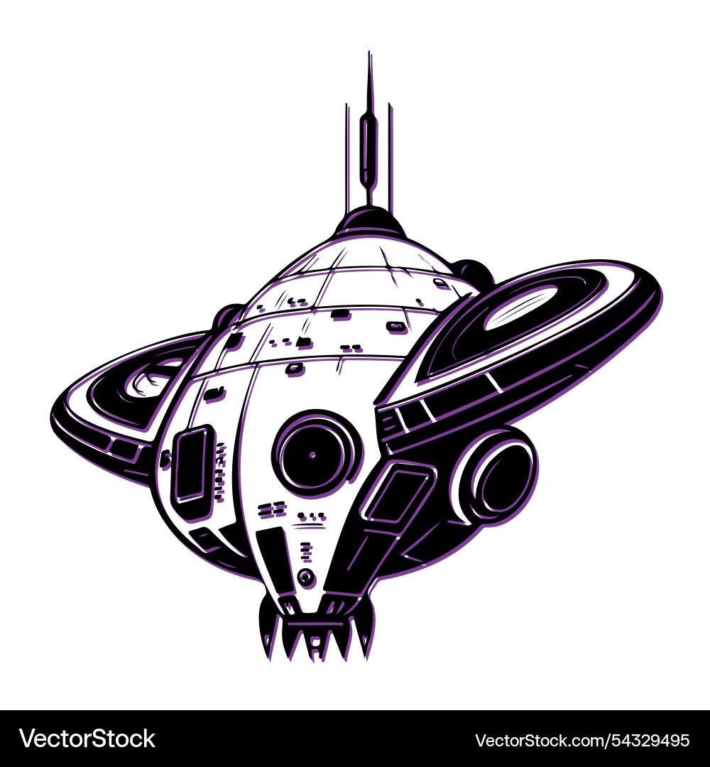 Futuristic spaceship design concept of science Vector Image