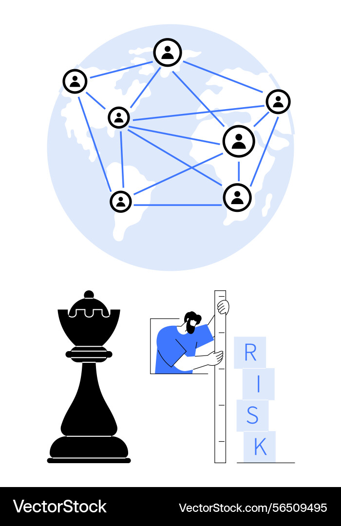 Global networking risk management and strategic Vector Image