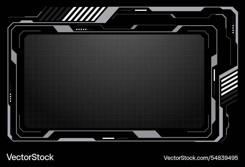 Hud frames white grey user interface elements Vector Image