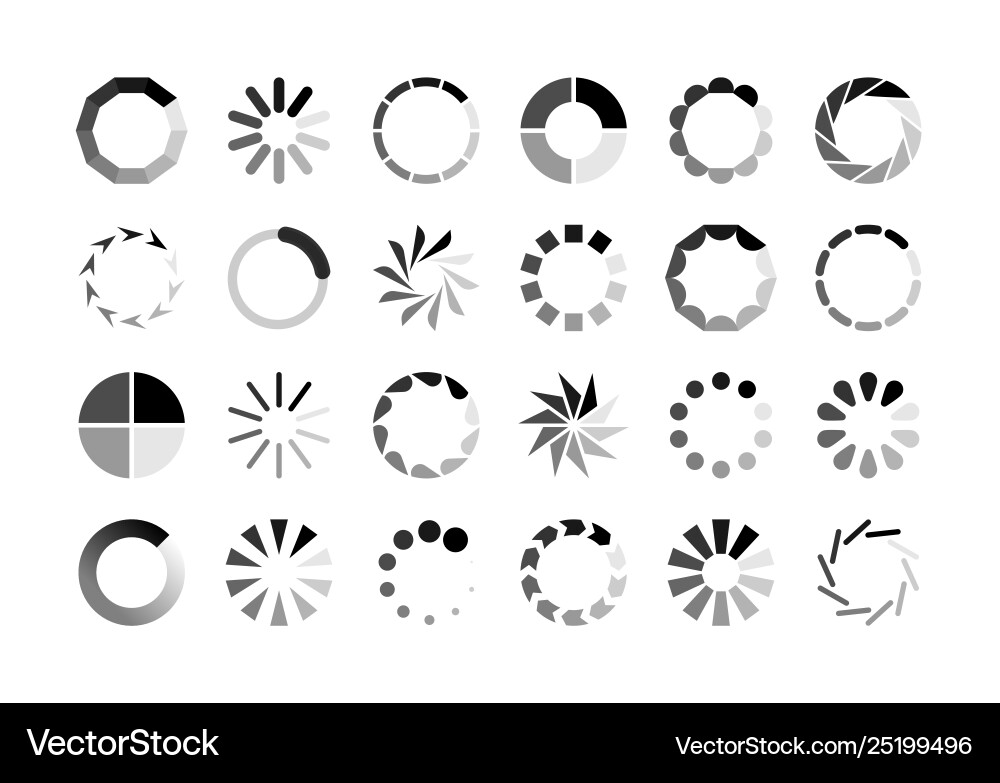Circle loader wait load spinning preloader Circle loader wait load spinning preloader vector image