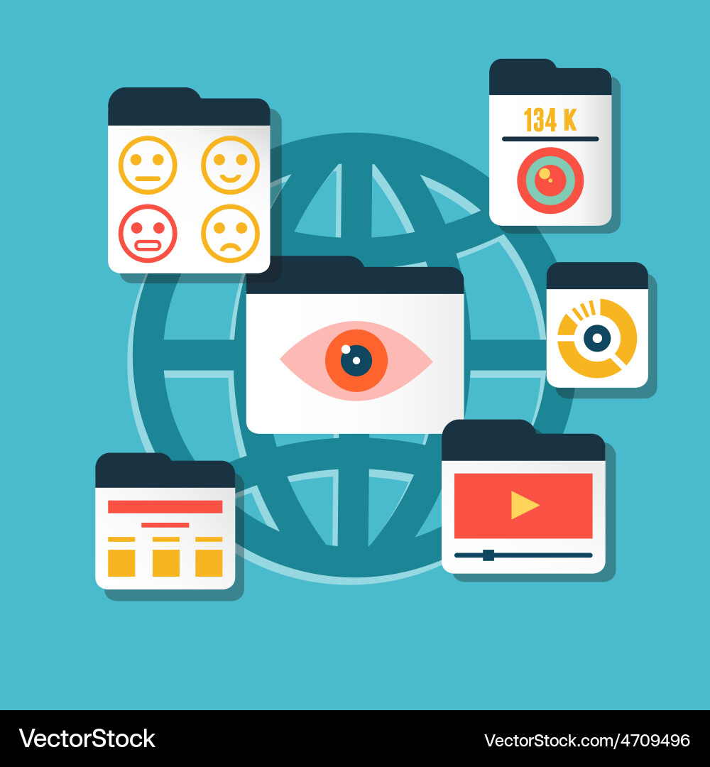 Concept user experience and interaction Vector Image