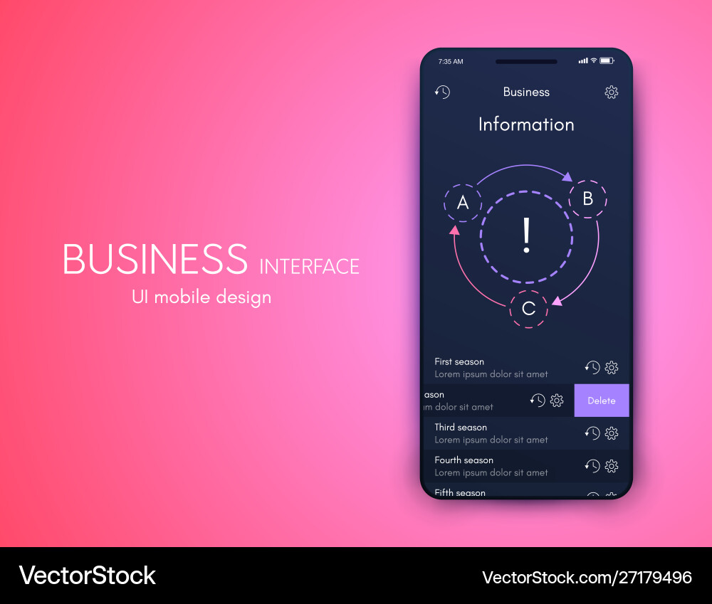 Graphics mobile infographics with three Vector Image