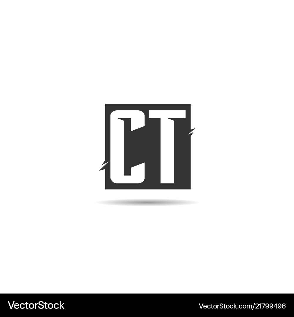 Initial letter ct logo template design vector image