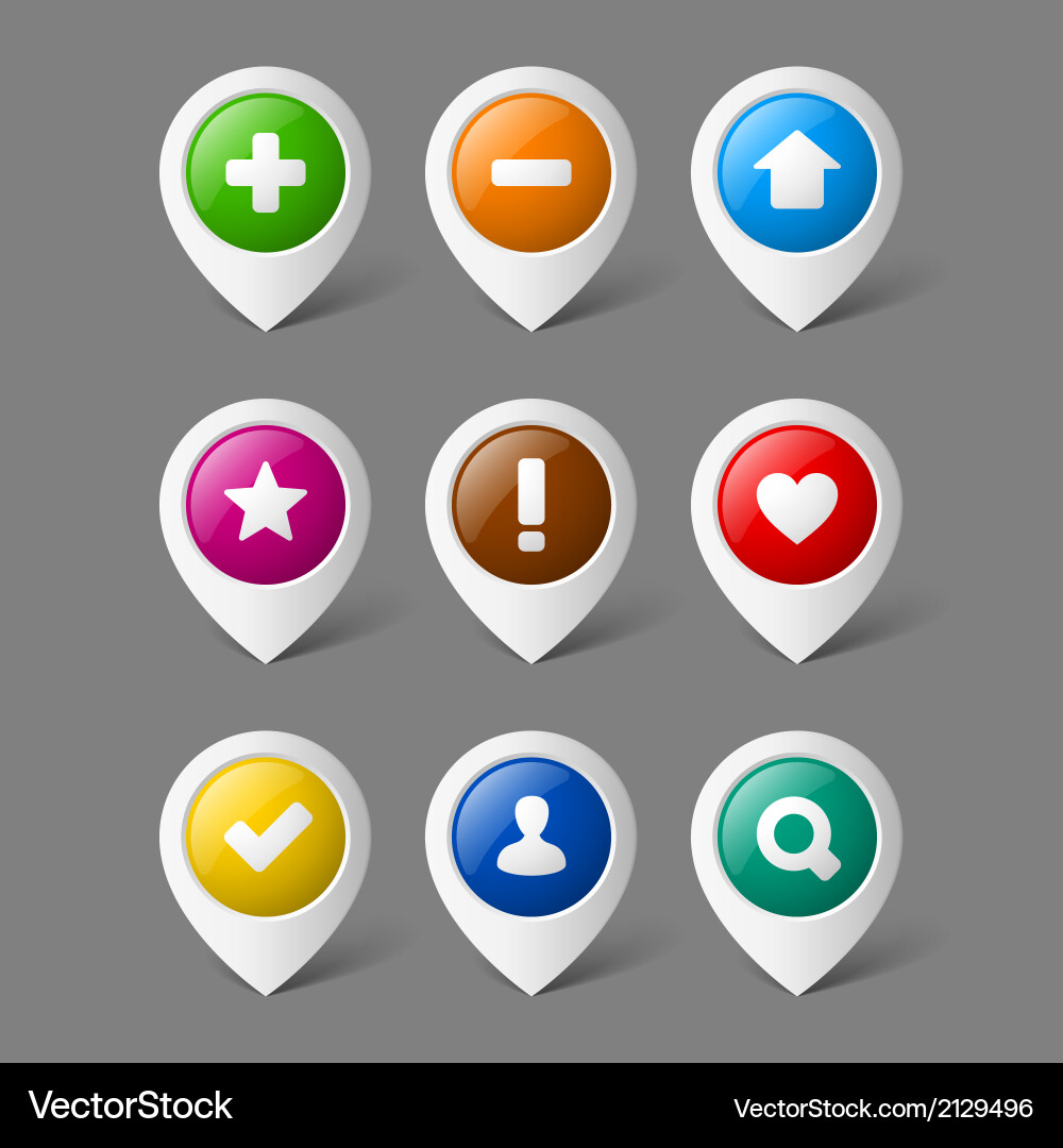 Map Pointer Icons vector image
