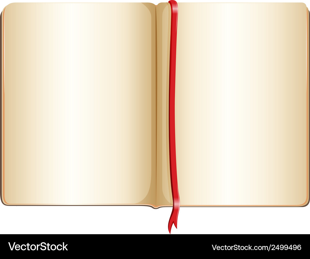 Open Notebook Top View Vector Image