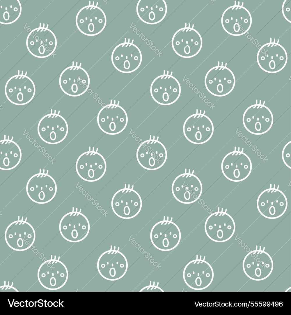 Seamless minimal smile line art repeat pattern vector image
