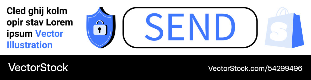 Secure online transaction with send button Secure online transaction with send button vector image
