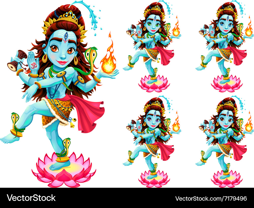 Shiva Deity Cartoon Vector Image