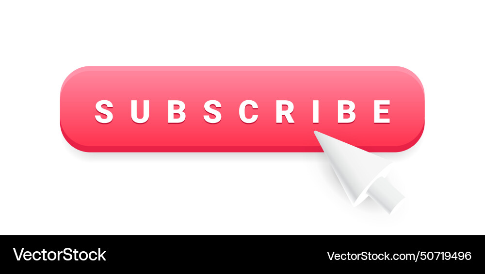 Subscribe button with white cursor icon Subscribe button with white cursor icon vector image