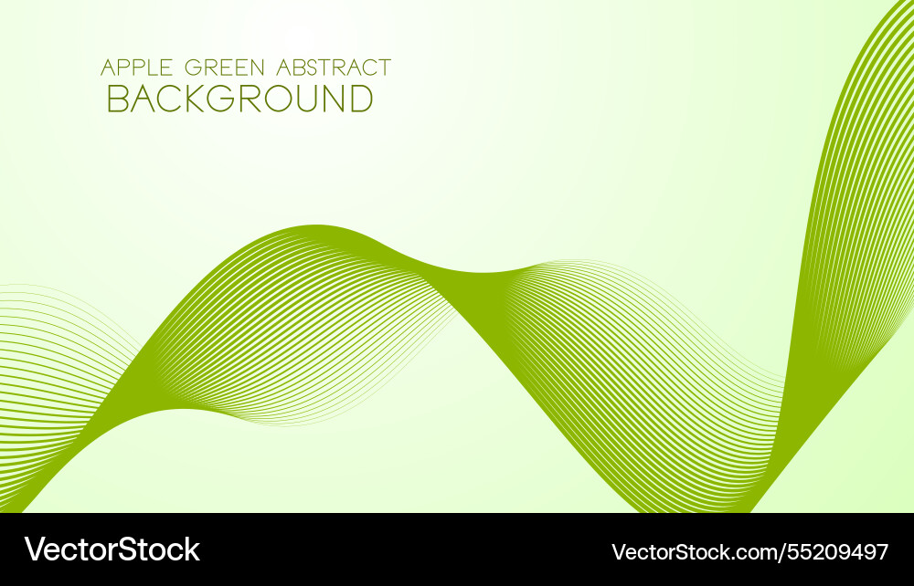 Apple green abstract background with curve line Apple green abstract background with curve line Vector Image