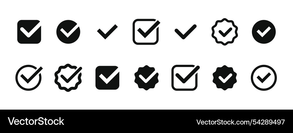Checkmark icon setchecked check box vector image