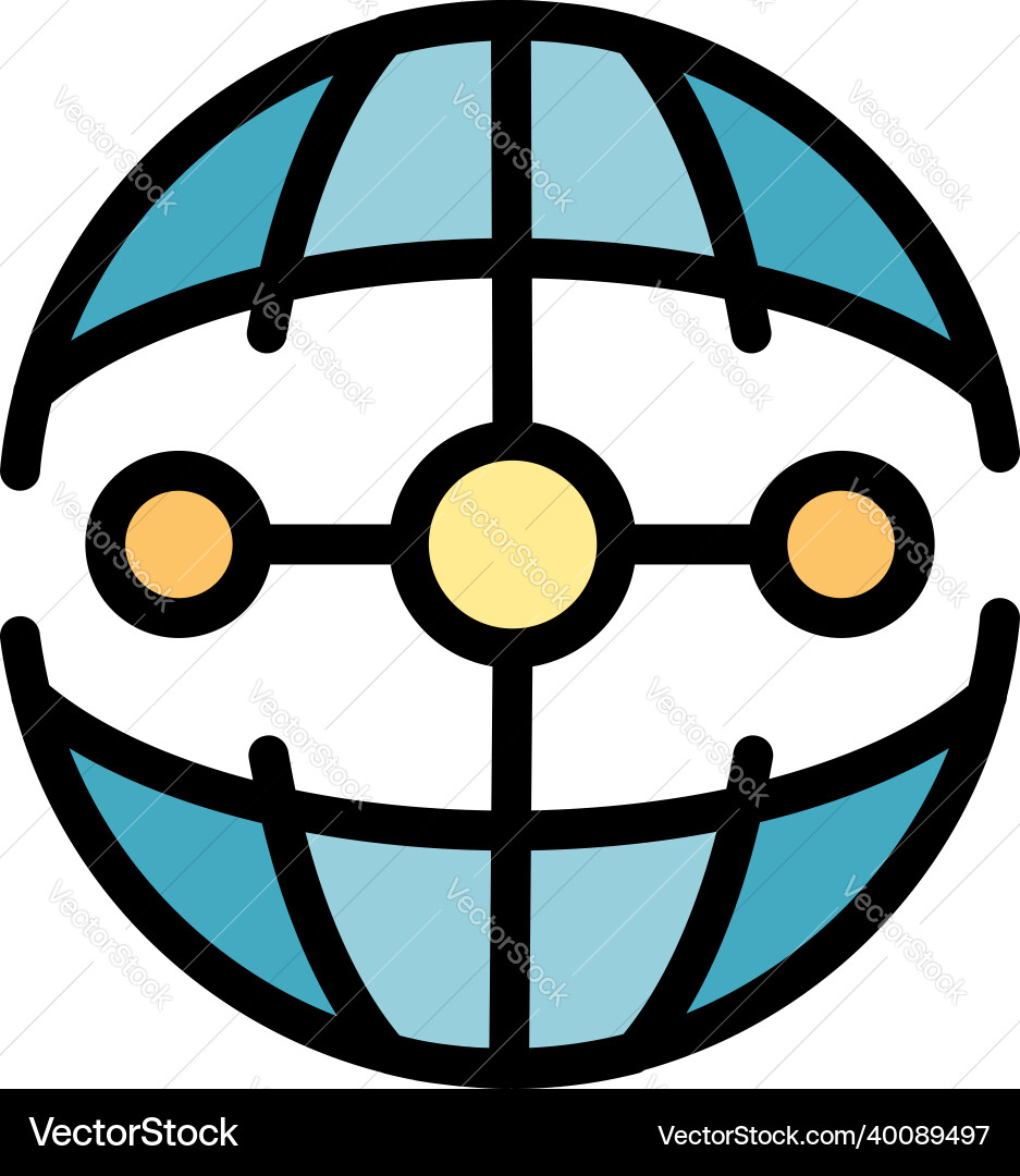 Code globe icon color outline Code globe icon color outline vector image