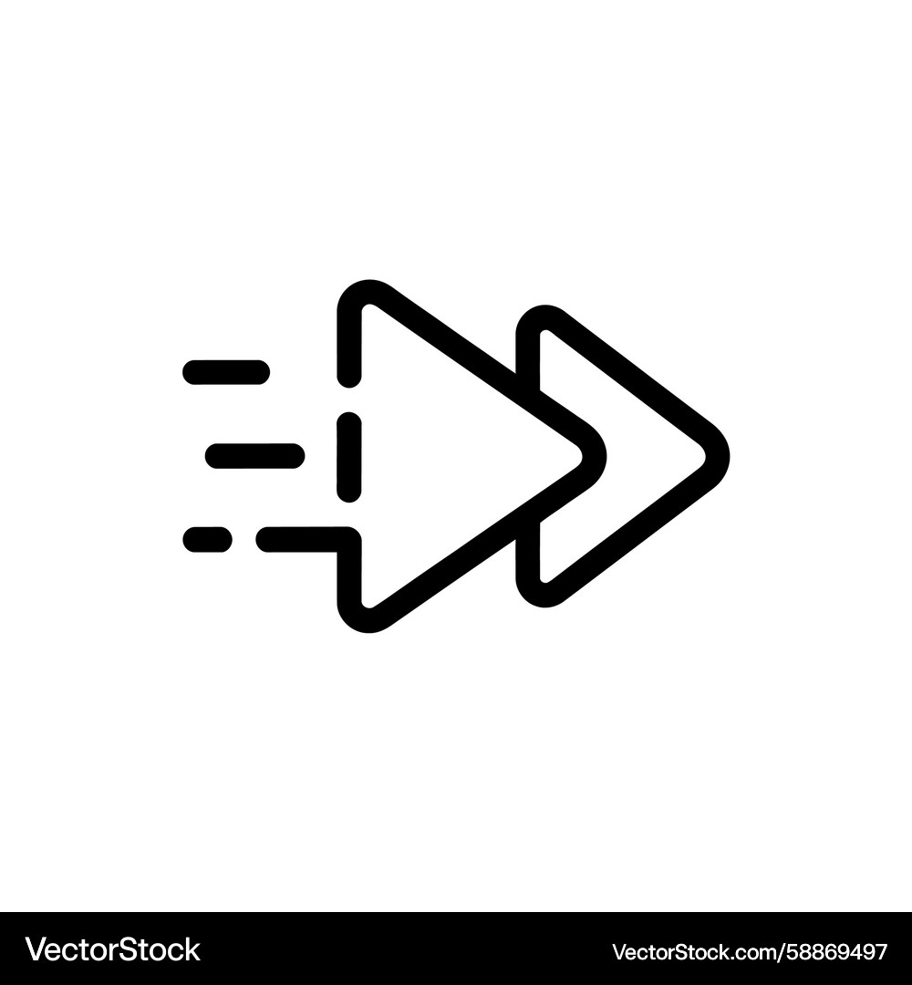 Fast forward icon indicating speed acceleration Vector Image