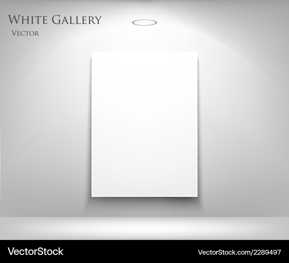Gallery with empty frame vector image