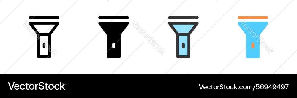Icon set for flashlight great utility apps Icon set for flashlight great utility apps Vector Image