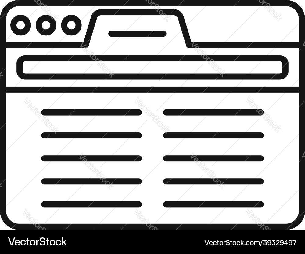 Old browser icon outline window internet Old browser icon outline window internet vector image