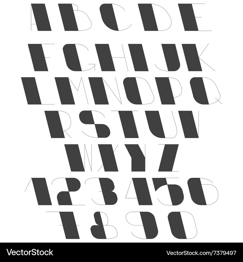Set of letters and numbers Vector Image
