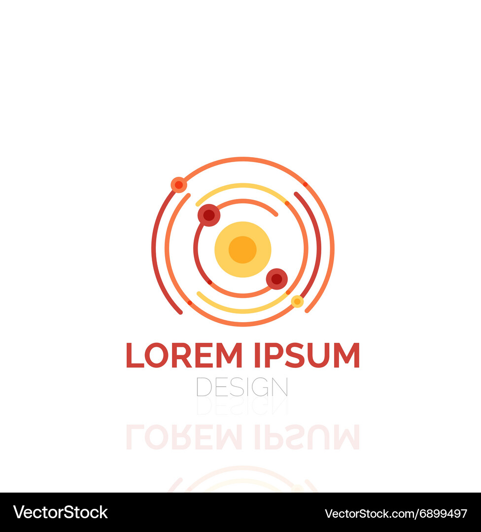 Swirl and circles outline minimal abstract Vector Image
