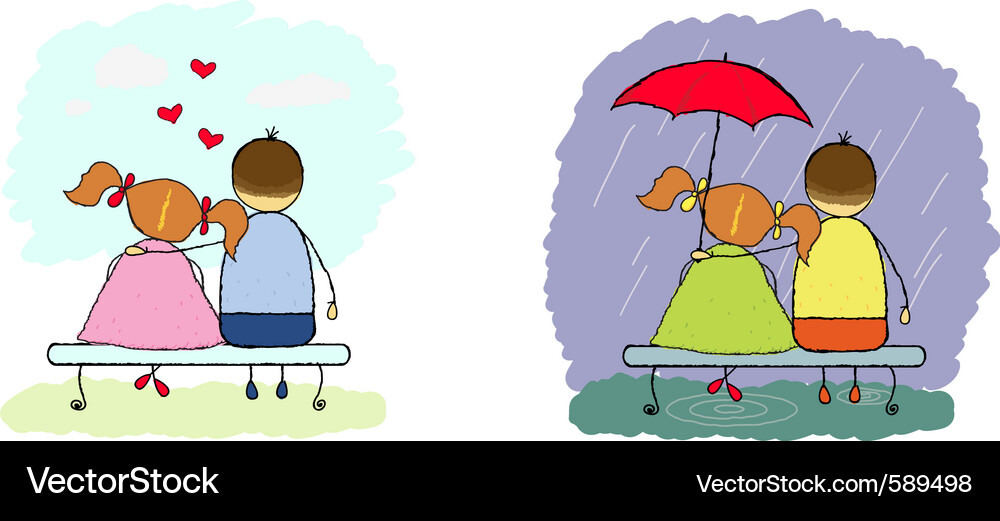 Boy hugs girl Vector Image
