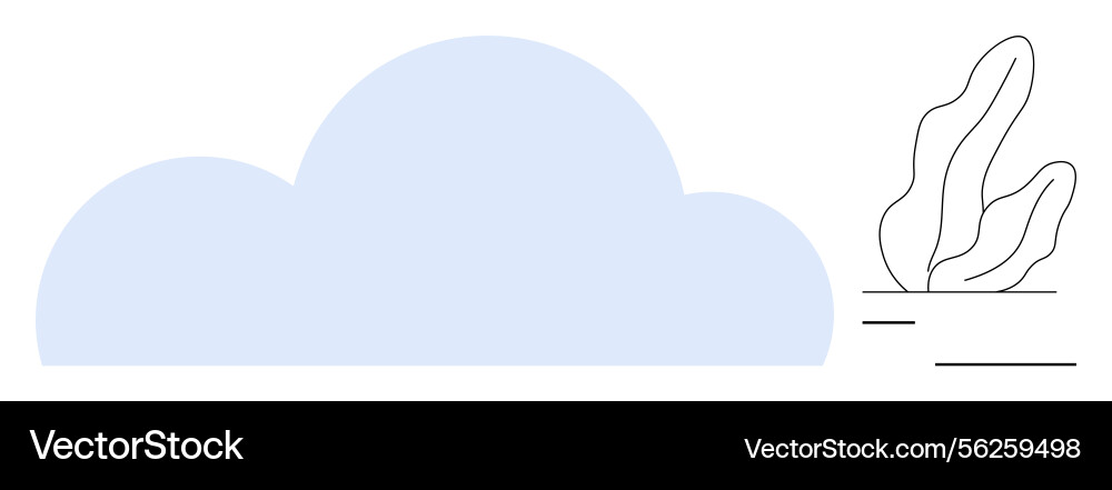 Cloud and leaf design with minimalist style Vector Image