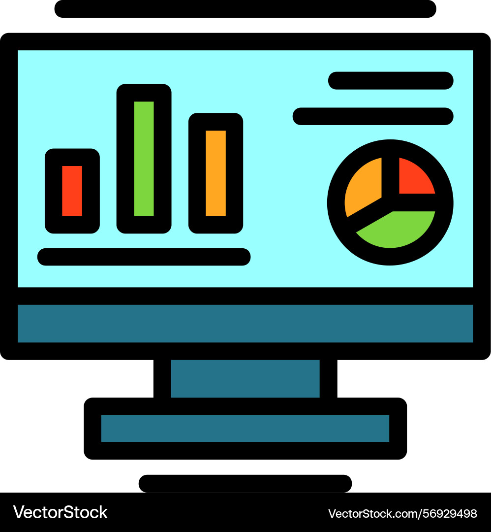 Computer line filled style icon design Vector Image
