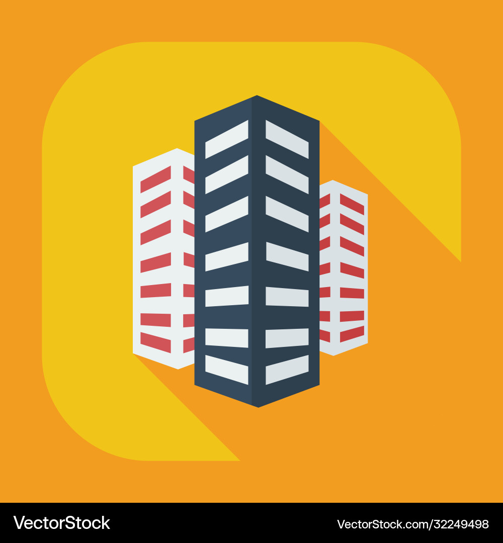 Flat modern design with shadow icons building Vector Image