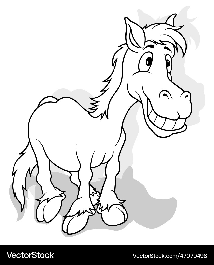 Funny Smiling Horse Cartoon vector image