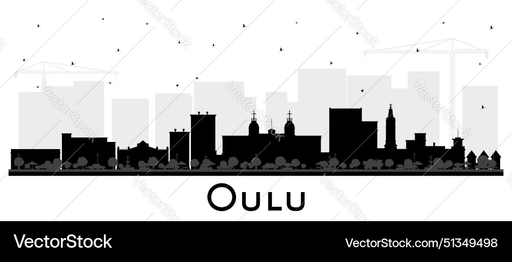 Oulu finland city skyline silhouette mit schwarz Oulu finland city skyline silhouette mit schwarz vektorbild