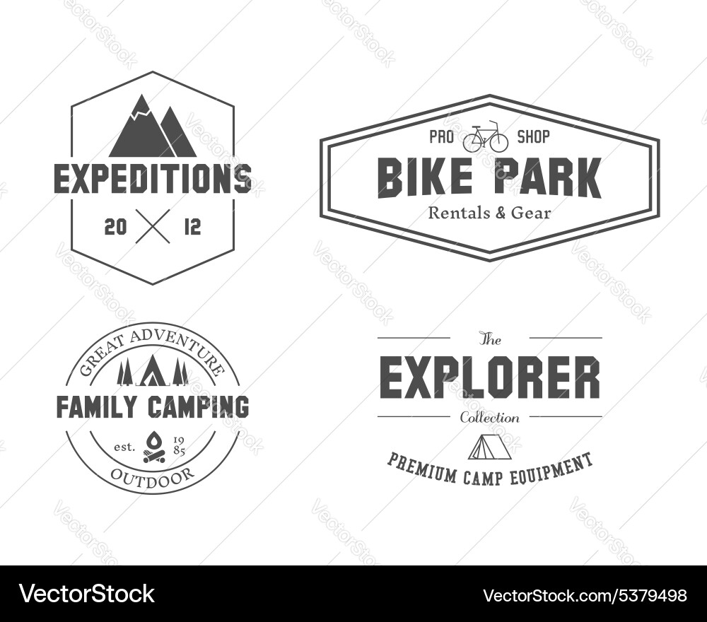 Outdoor Explorer Camp Badges & Labels Vector Image