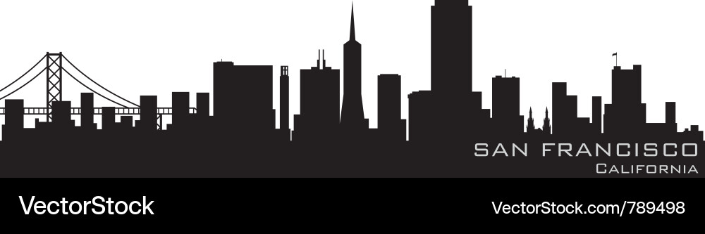 San Francisco Skyline Silhouette vector image