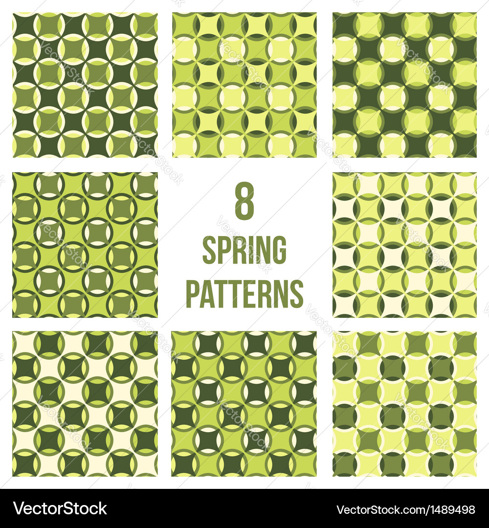Set of eight seamless patterns Vector Image