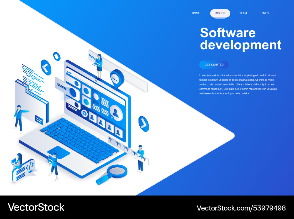 Software development modern flat design isometric vector image