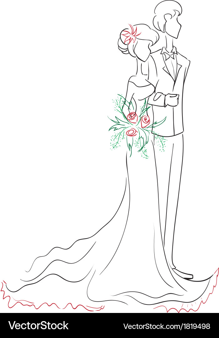 Wedding Sketch - Couple vector image