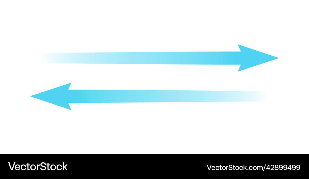 Air flow blue arrow showing direction of vector image