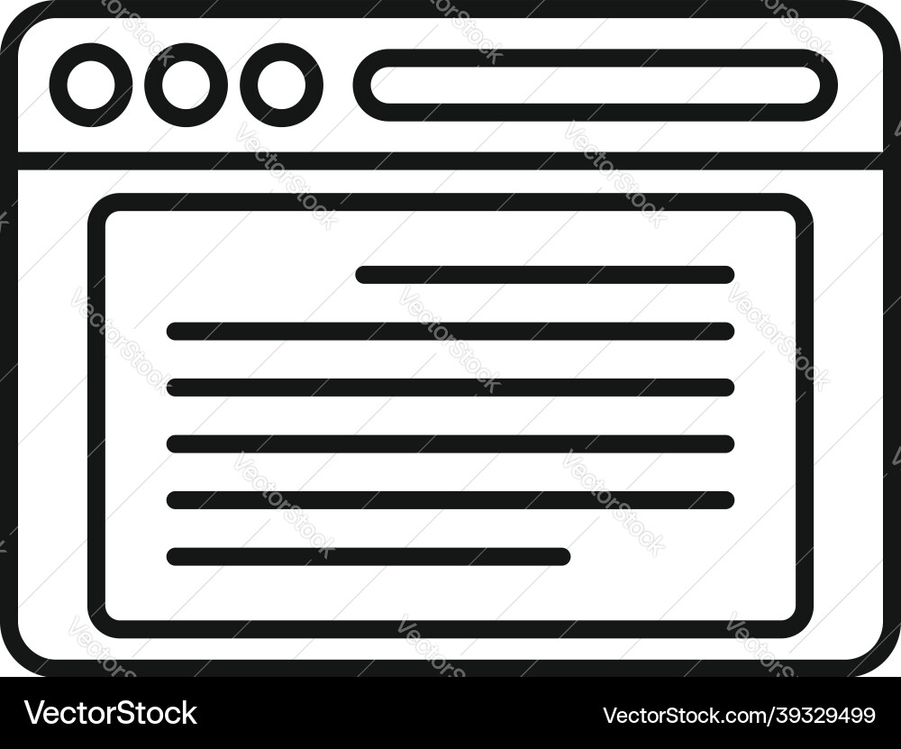Browser url icon outline computer Browser url icon outline computer vector image