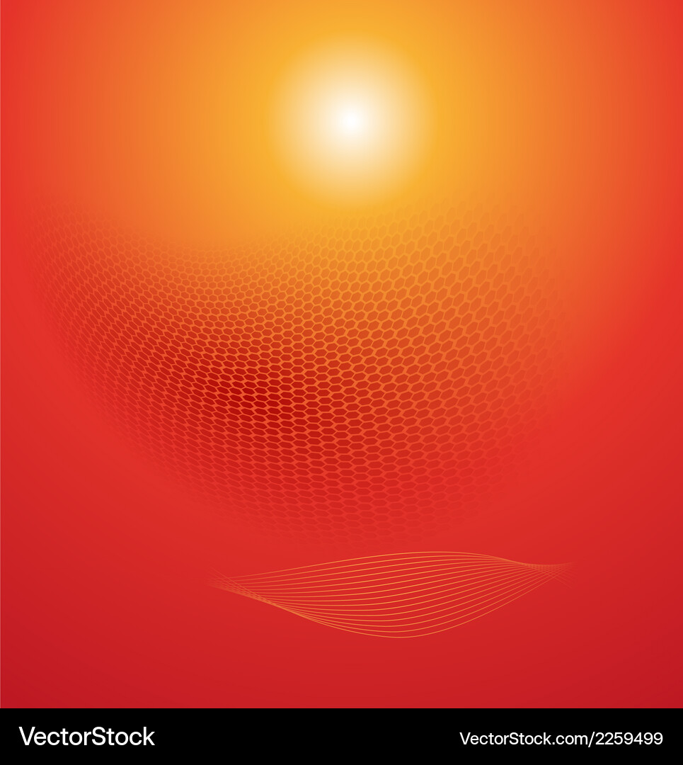 Dynamic Red Wave Background Vector Image