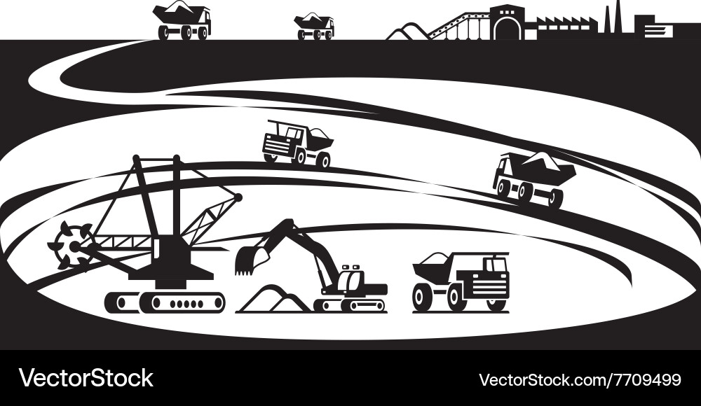 Extraction of ore from open pit vector image
