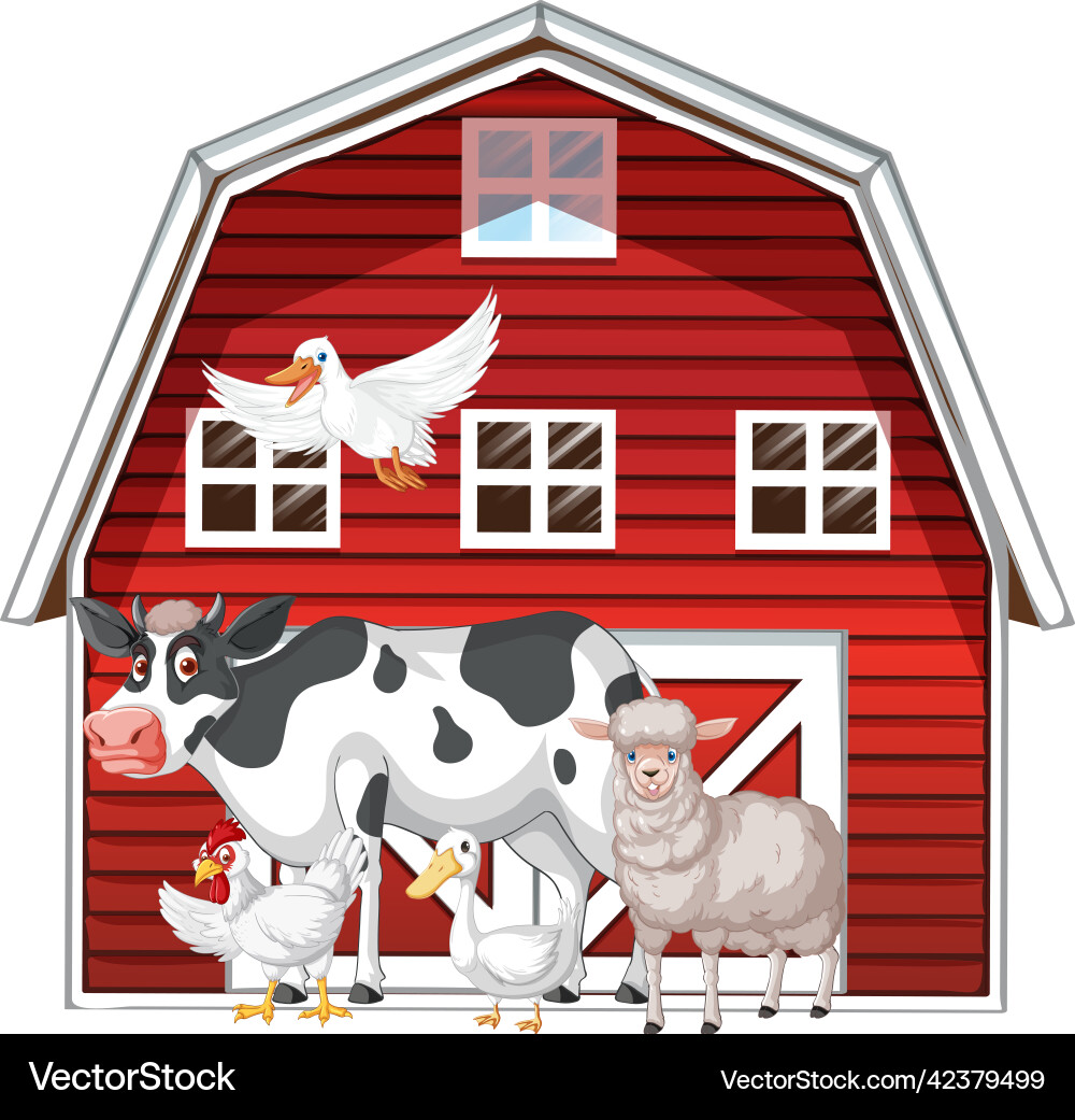 Farming theme with many animals vector image