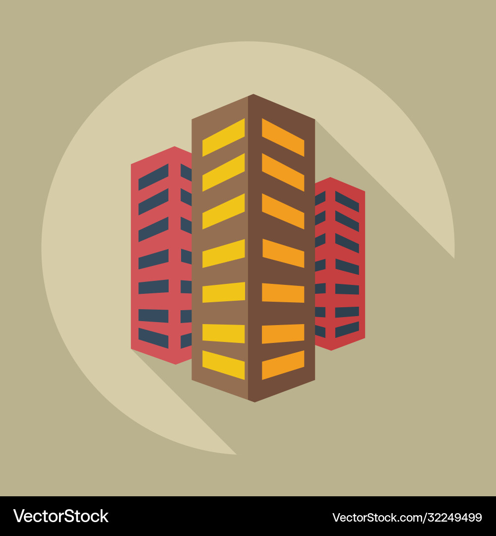 Flat modern design with shadow icons building Flat modern design with shadow icons building vector image
