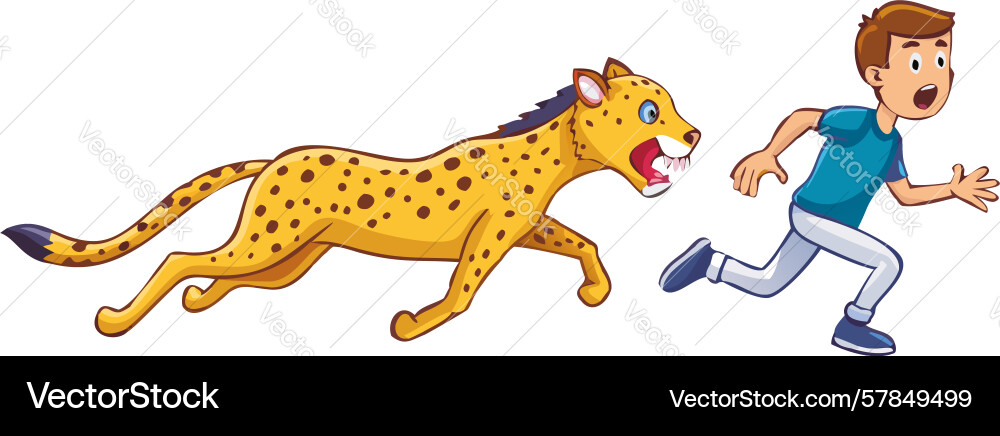 Man running with cheetah speed race design Vector Image